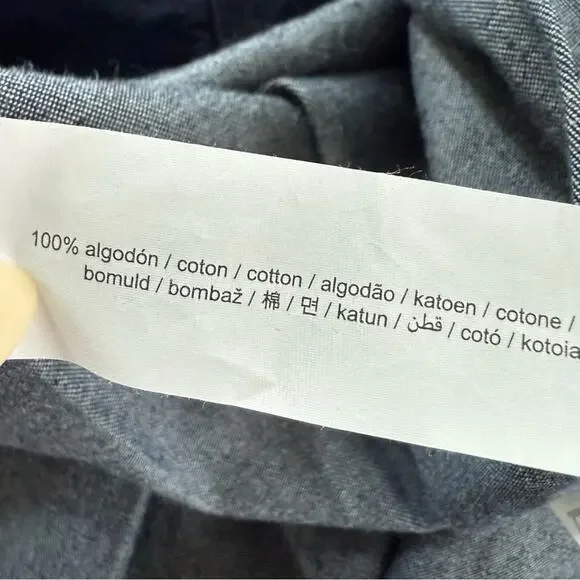 ZARA Pleated Dark Denim Raw Hem Cotton Skirt - Picture 6 of 6